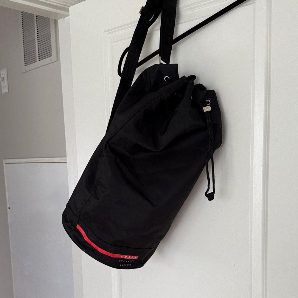 Prada Black Backpack with Red Stripe - Picture 5 of 5